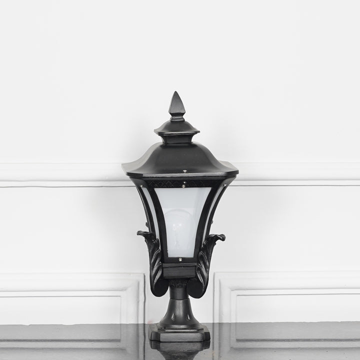 TOURNAI Single Light Outdoor Pedestal Gate Light In Black Finish