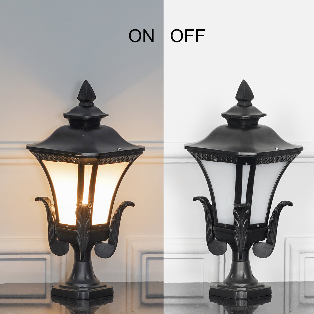 TOURNAI Single Light Outdoor Pedestal Gate Light In Black Finish