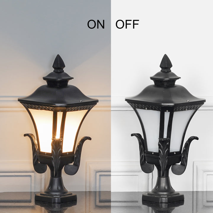 TOURNAI Single Light Outdoor Pedestal Gate Light In Black Finish