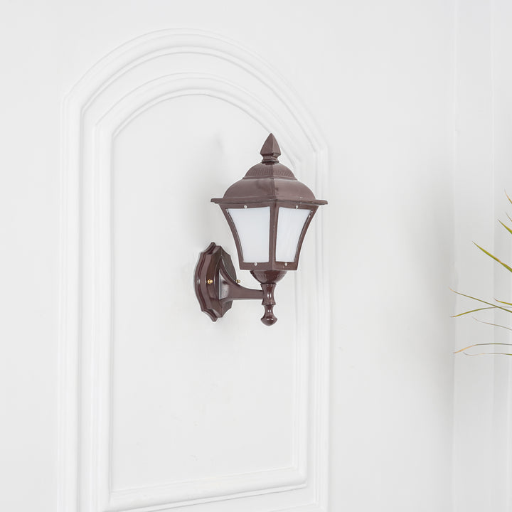 MARNOT Decorative Aluminum Outdoor Wall Lamp in Brown Finish