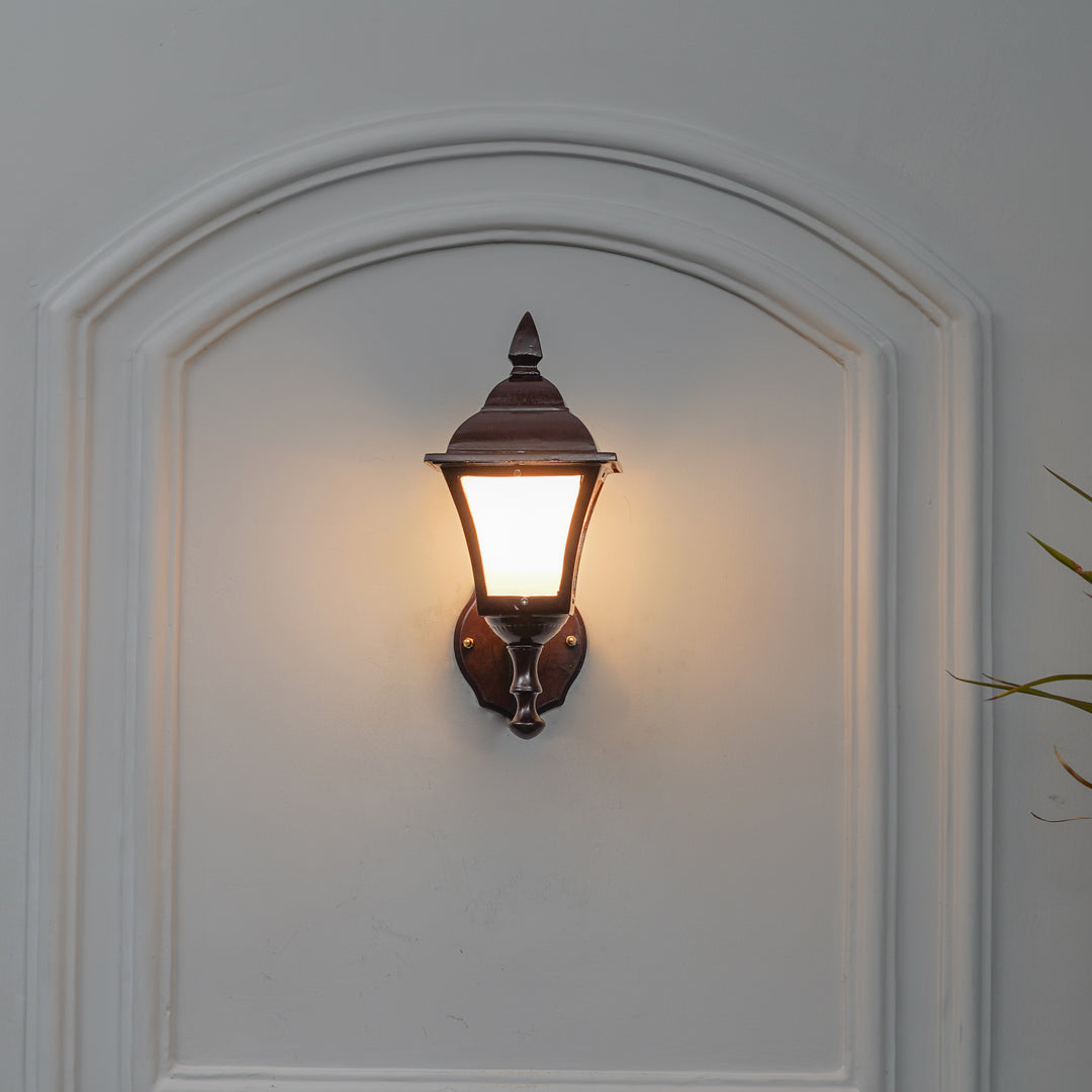 MARNOT Decorative Aluminum Outdoor Wall Lamp in Brown Finish
