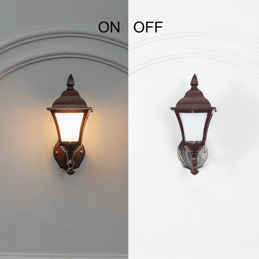 MARNOT Decorative Aluminum Outdoor Wall Lamp in Brown Finish