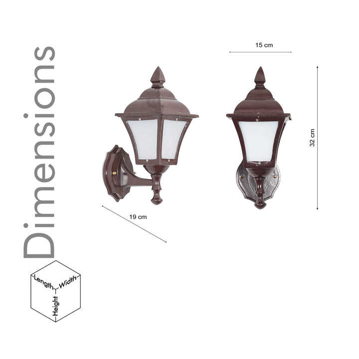 MARNOT Decorative Aluminum Outdoor Wall Lamp in Brown Finish