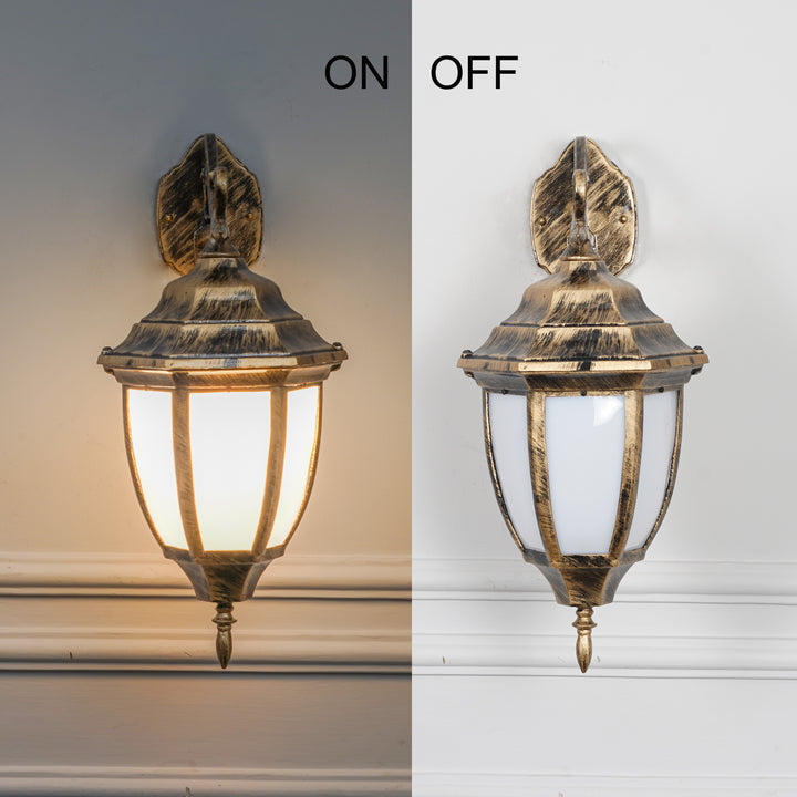 QUILVEX Decorative Aluminium Outdoor Wall Lamp in  Antique Gold Finish