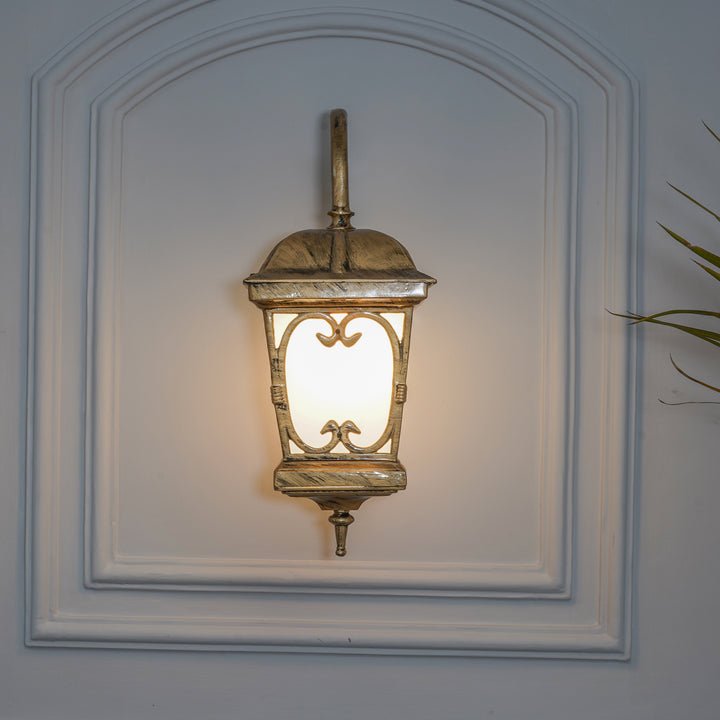 CHAPEL Decorative Aluminium Outdoor Wall Lamp in  Antique Gold Finish