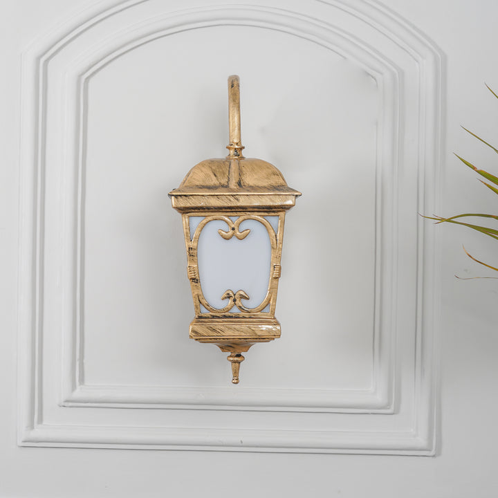 CHAPEL Decorative Aluminium Outdoor Wall Lamp in  Antique Gold Finish