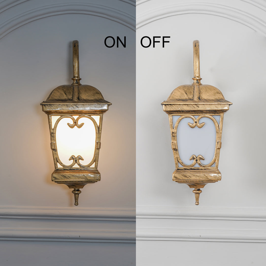 CHAPEL Decorative Aluminium Outdoor Wall Lamp in  Antique Gold Finish