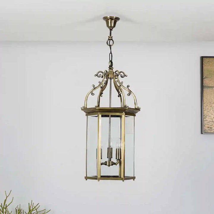 Moorgate 3 Light Dual Mount Ceiling Pendant in Antique Brass Finish