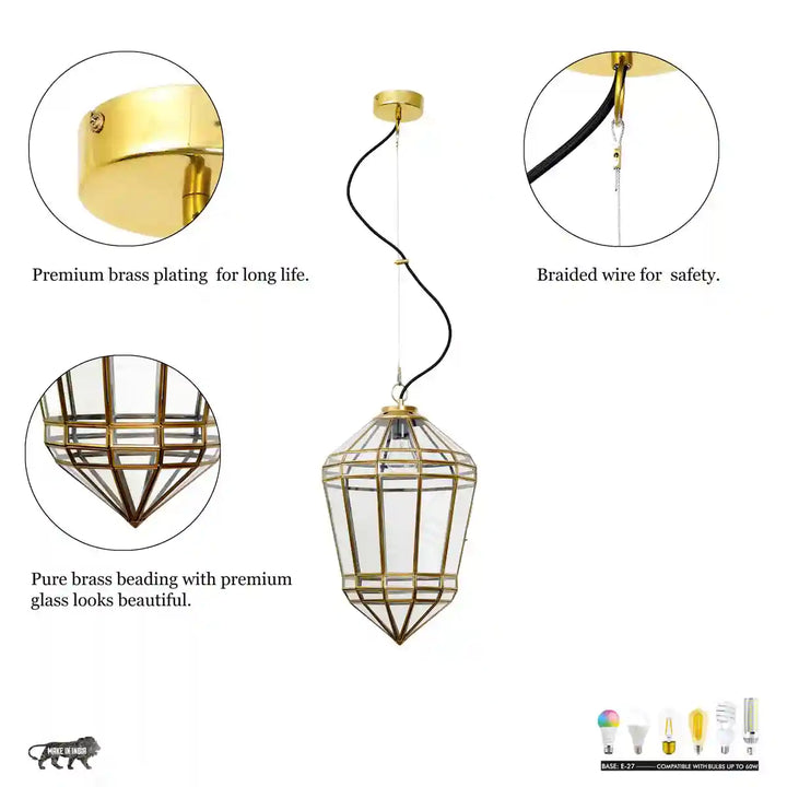 Nolan Brass and Glass Pendant Light