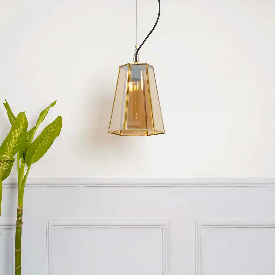 Brenda Brass and Glass Pendant Light