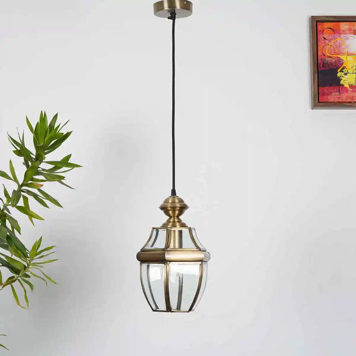 Nolan Single Light Ceiling Pendant in Antique Brass Finish