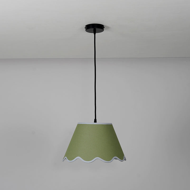 Blair scalloped Edges Green Shade Pendant Light