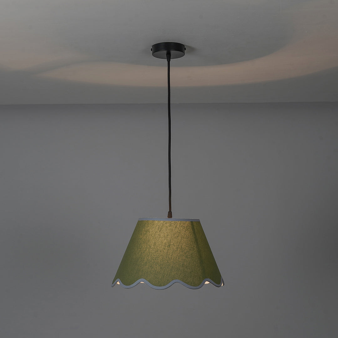 Blair scalloped Edges Green Shade Pendant Light