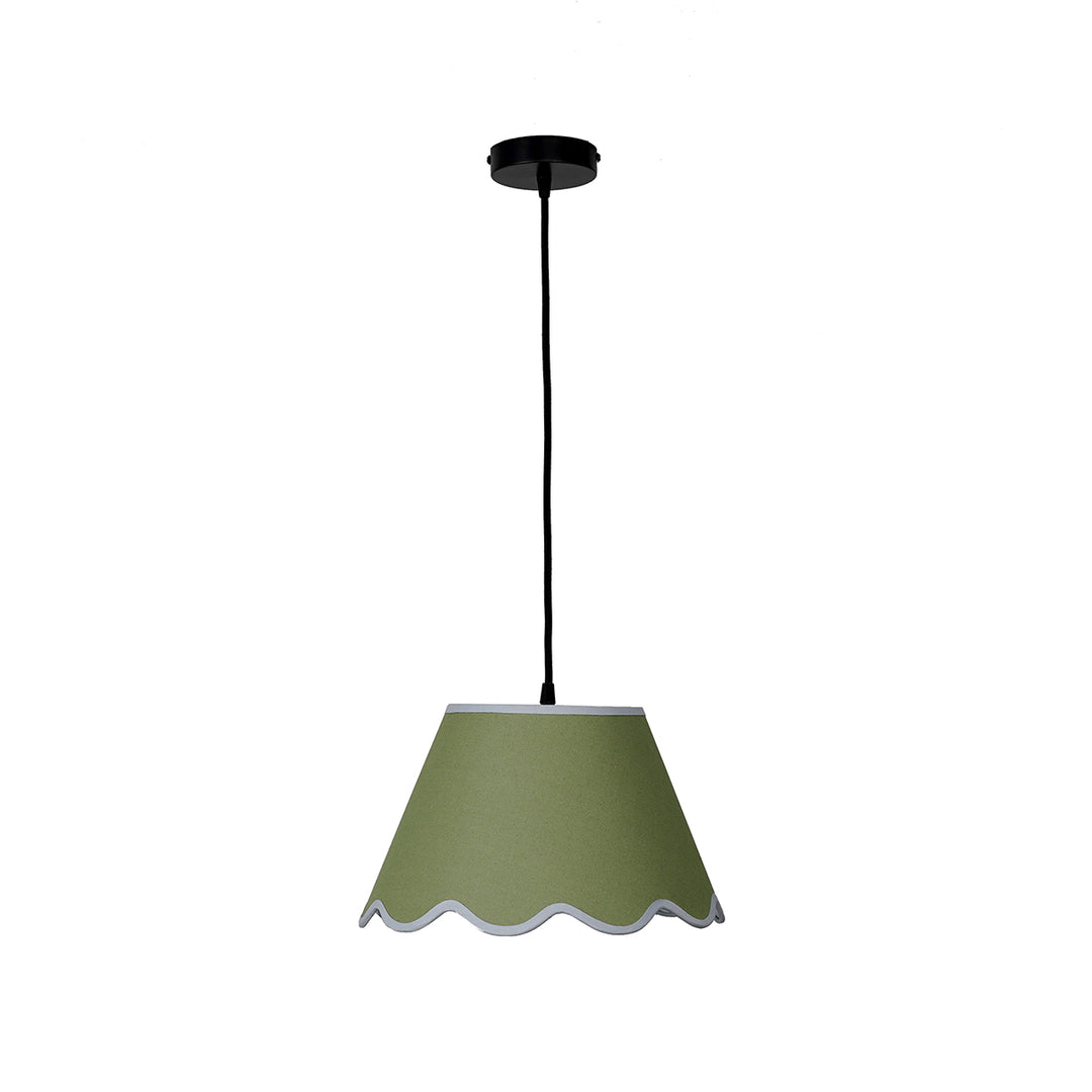 Blair scalloped Edges Green Shade Pendant Light