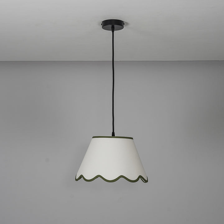 Blair scalloped Edges Off-White Shade Pendant Light