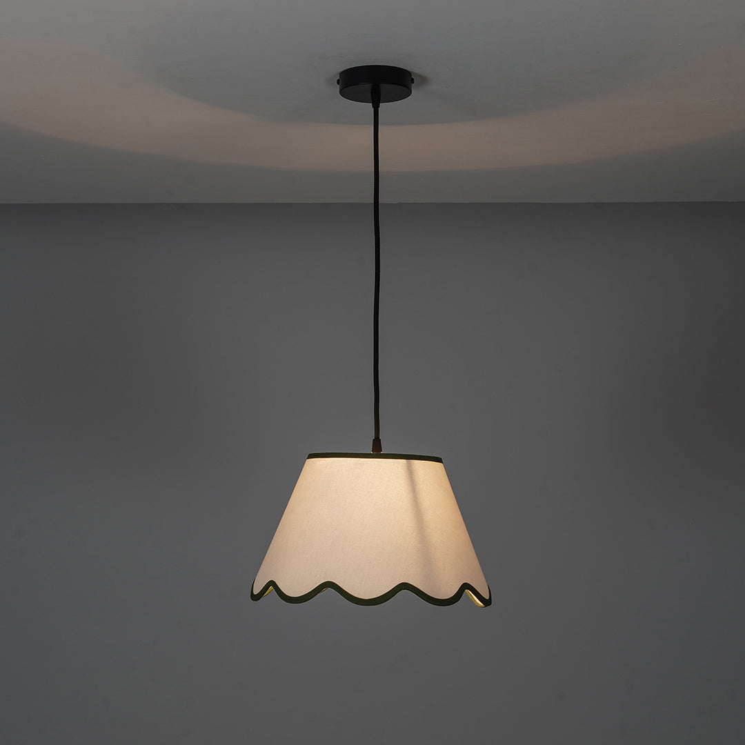 Blair scalloped Edges Off-White Shade Pendant Light