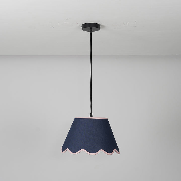 Blair scalloped edges Black Shade Pendant Light