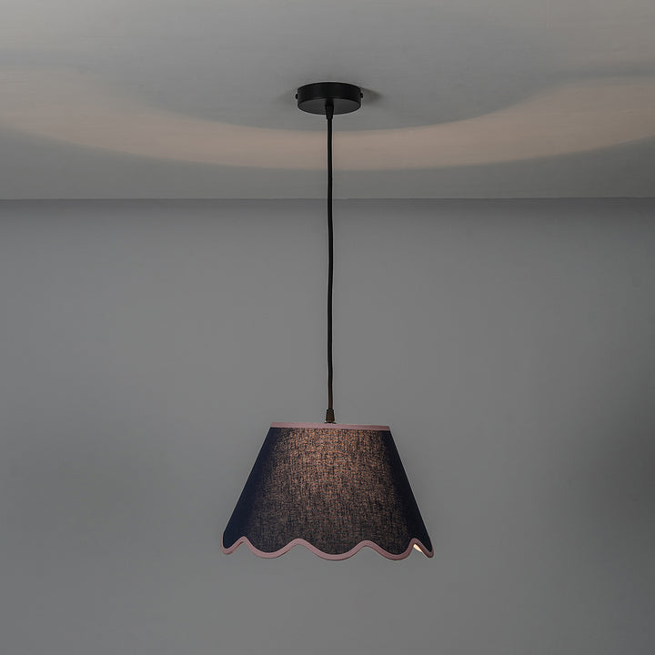 Blair scalloped edges Black Shade Pendant Light