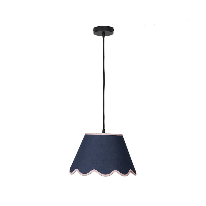 Blair scalloped edges Black Shade Pendant Light