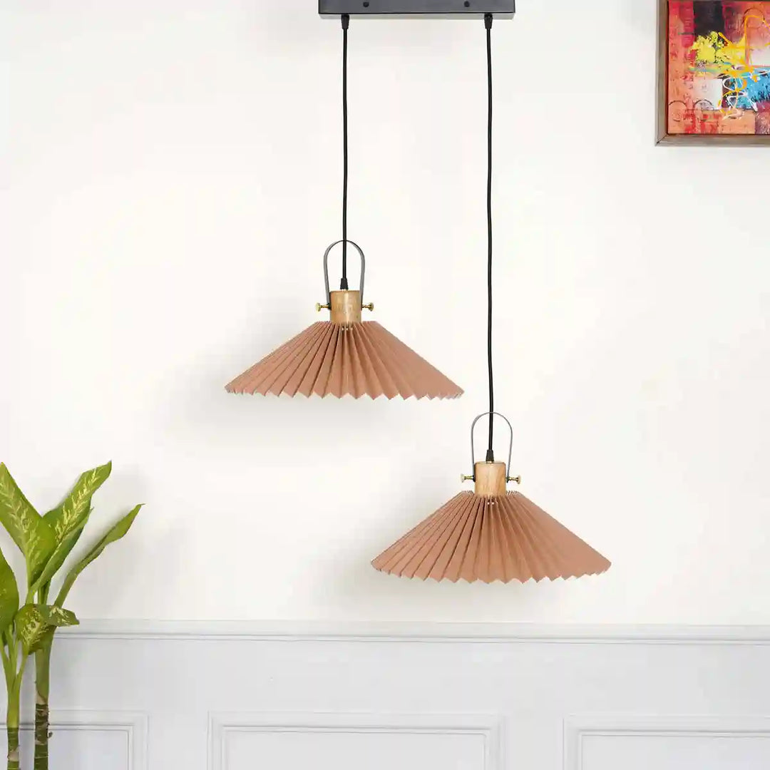 Patrice Fabric and Metal Pendant Light