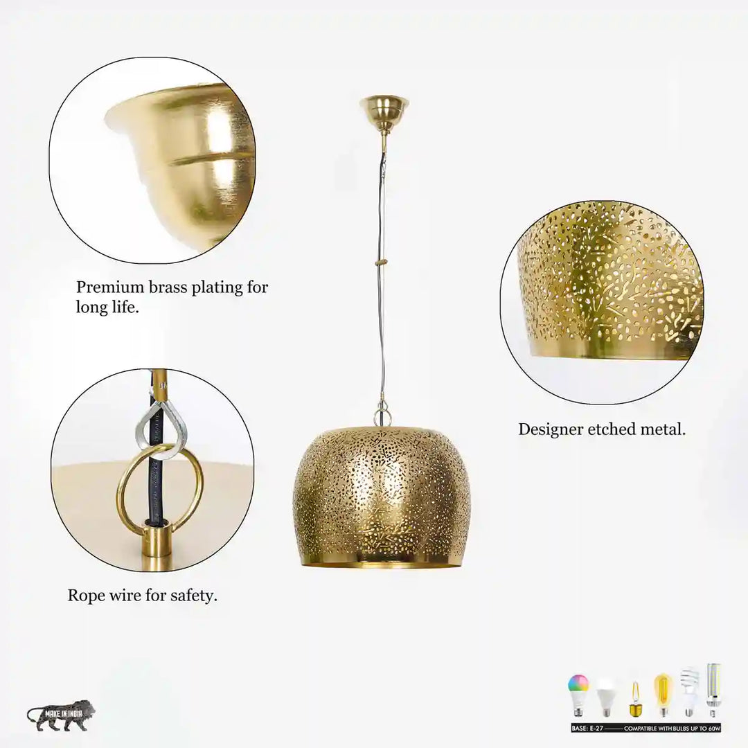 Hamisphere Etching Metal pendant Light