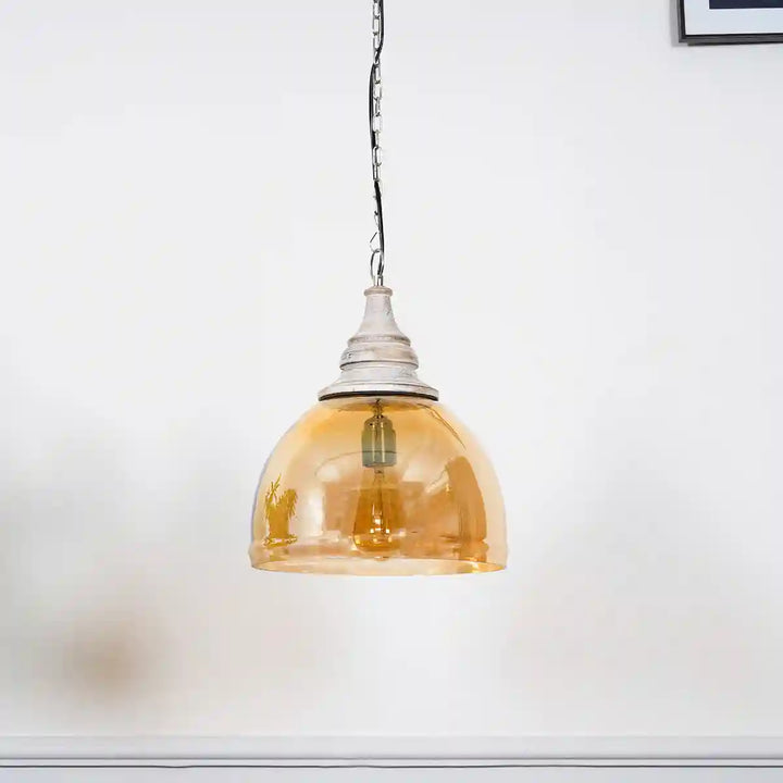 Haunt Amber Finish Glass Pendant Light