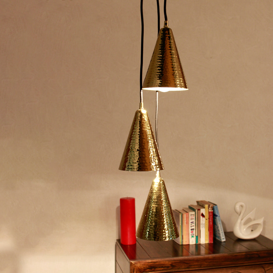 HANDANO Brass Finish Metal Pendant Light