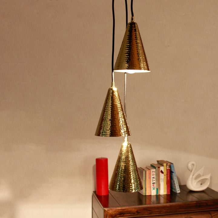 HANDANO Brass Finish Metal Pendant Light