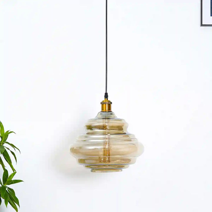 Oslo Gray Lustre Layered Glass Hanging Pendant Light