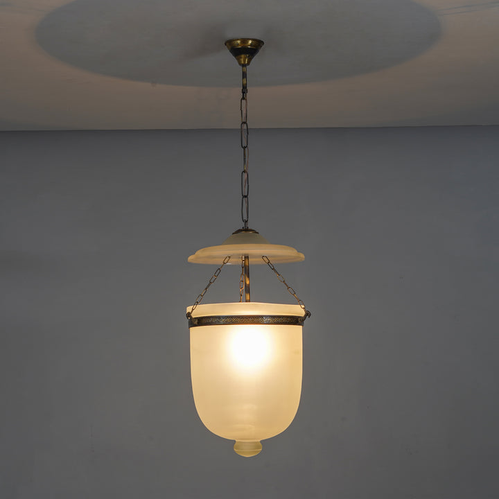 NOLAN Diamond Cut Ceiling Pendant Light in Clear & Brass Finish
