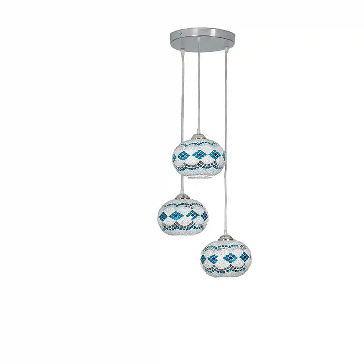 Gosse 3 Light Mosaic Glass Hanging Pendant Light