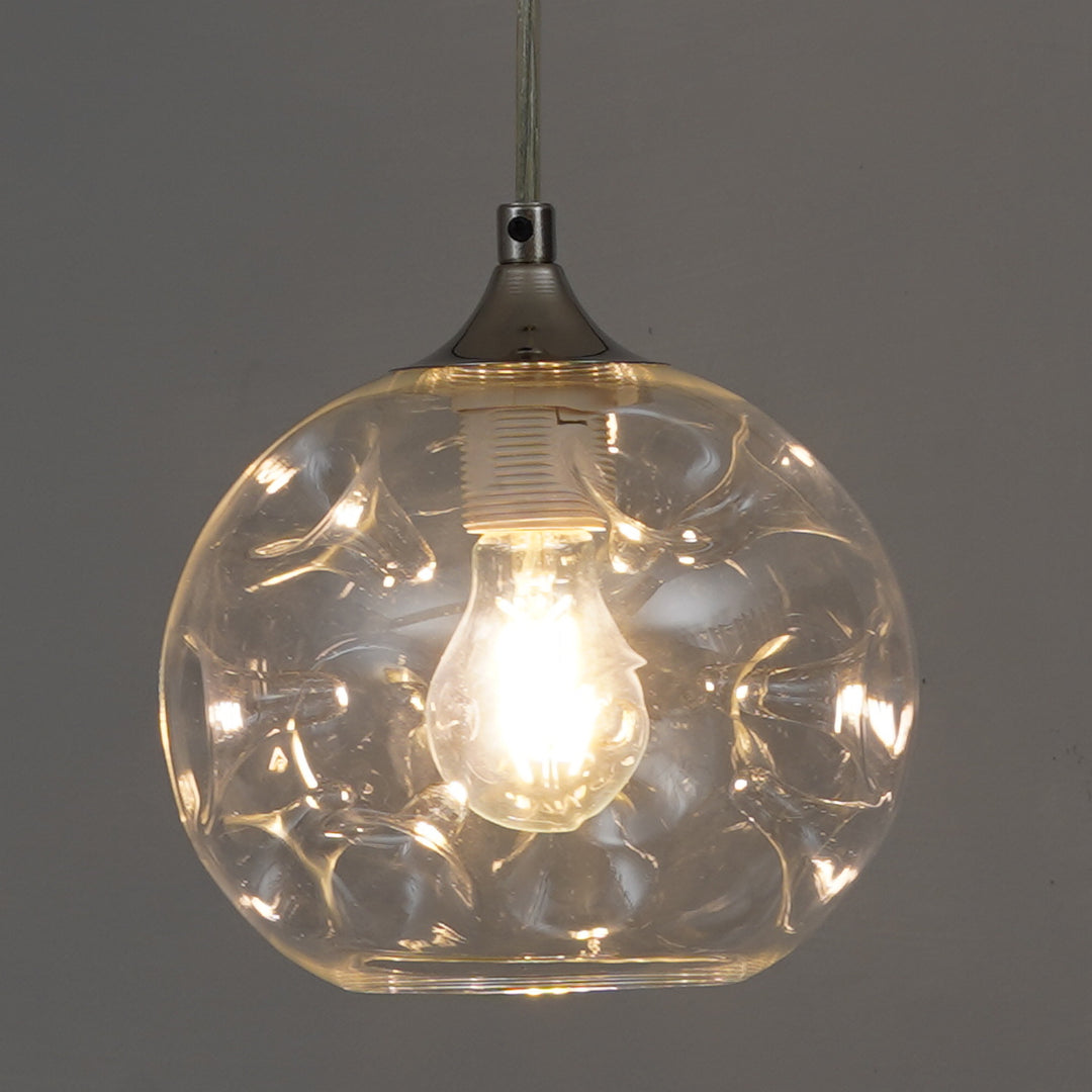 SAVANNAH Modern Single-Light Ceiling Pendant In Stainless Steel With Clear Glass Shade