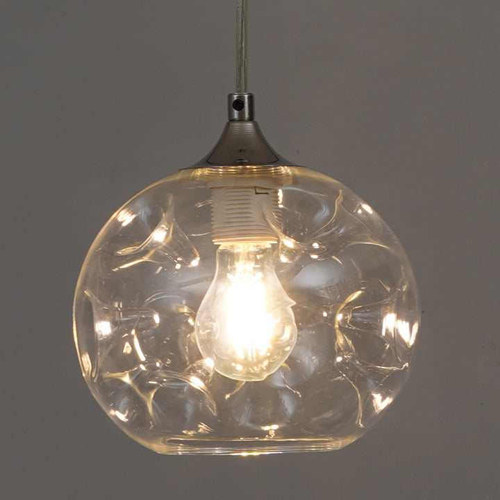 SAVANNAH Modern Single-Light Ceiling Pendant In Stainless Steel With Clear Glass Shade