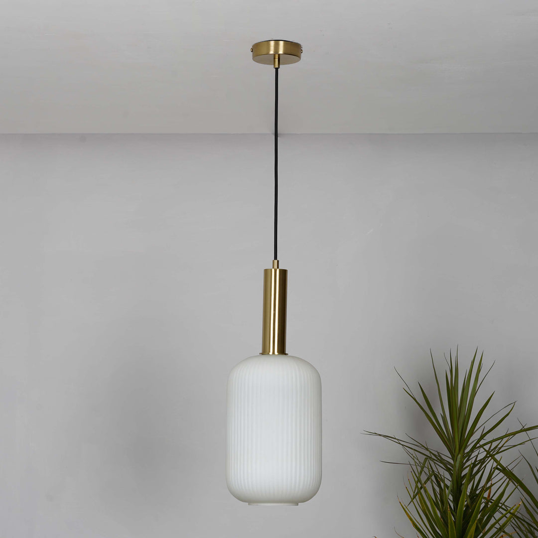 MALOTO Amber Luster and Brass Hanging Light
