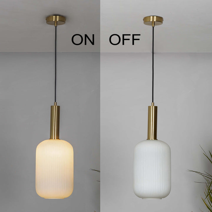 MALOTO Amber Luster and Brass Hanging Light