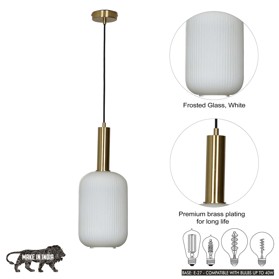 MALOTO Amber Luster and Brass Hanging Light