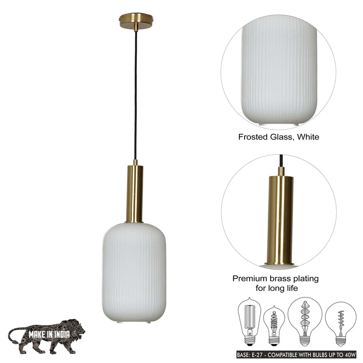 MALOTO Amber Luster and Brass Hanging Light