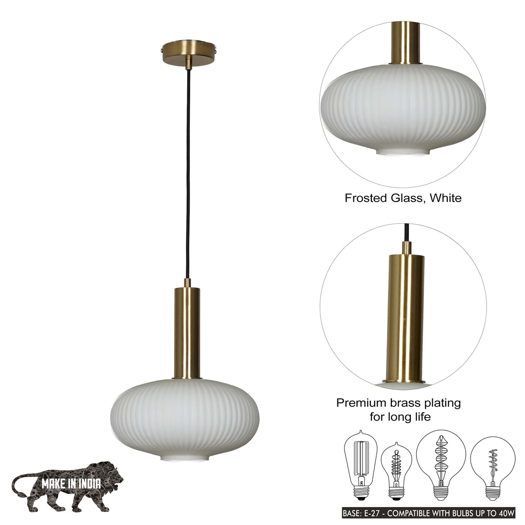 MALOTO Amber Luster and Brass Hanging Light