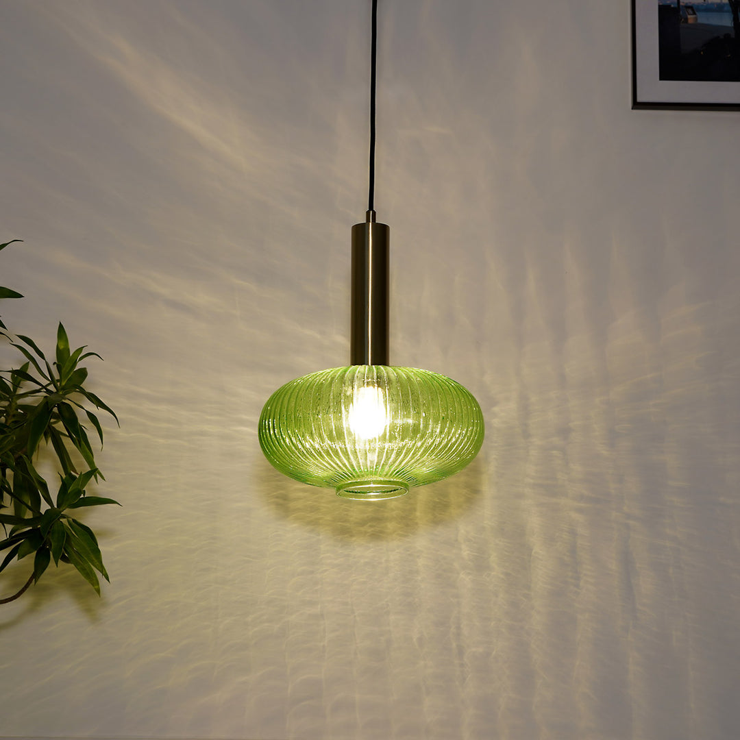 MALOTO Amber Luster and Brass Hanging Light