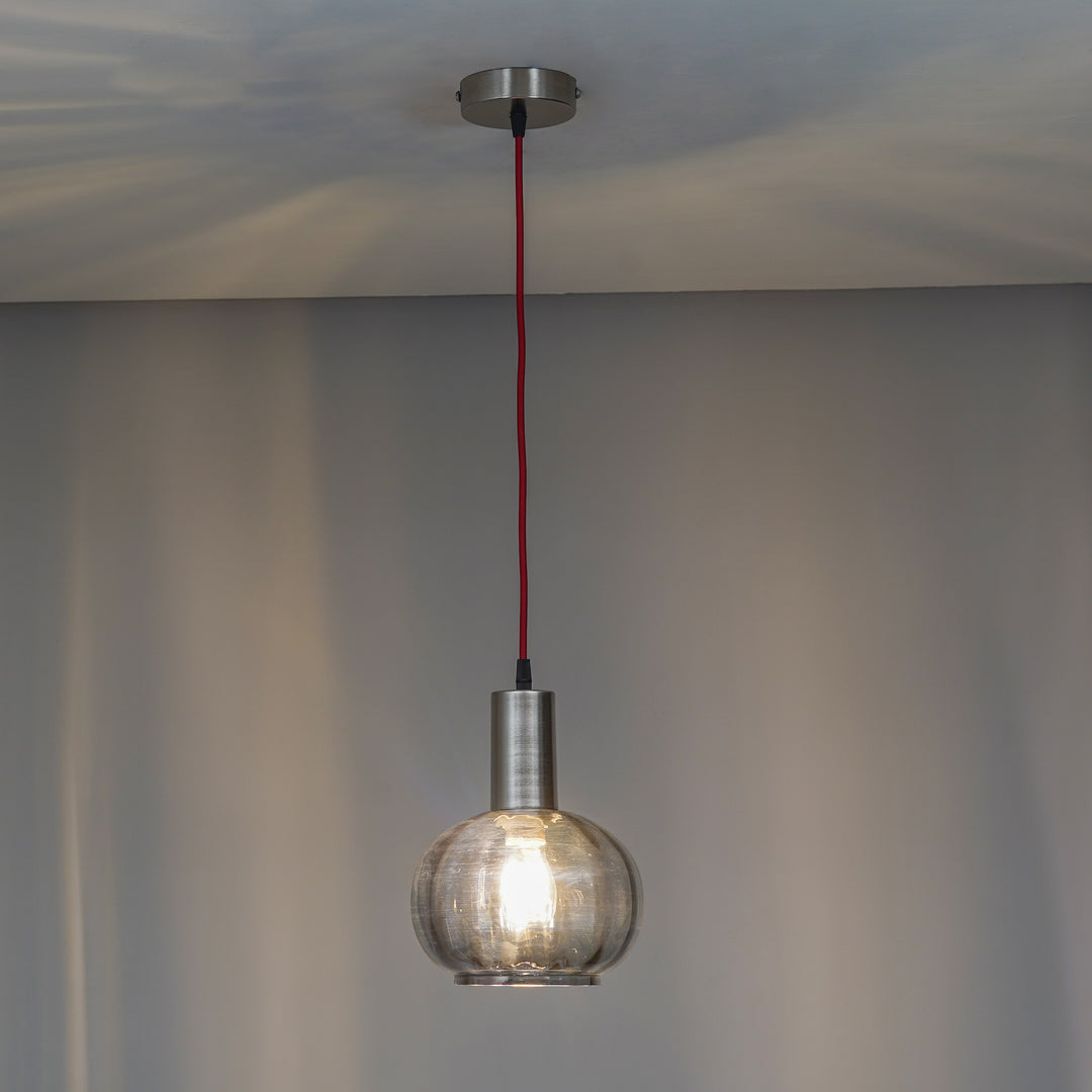 OPALINE Blue Glass Globe Single Light Hanging Light