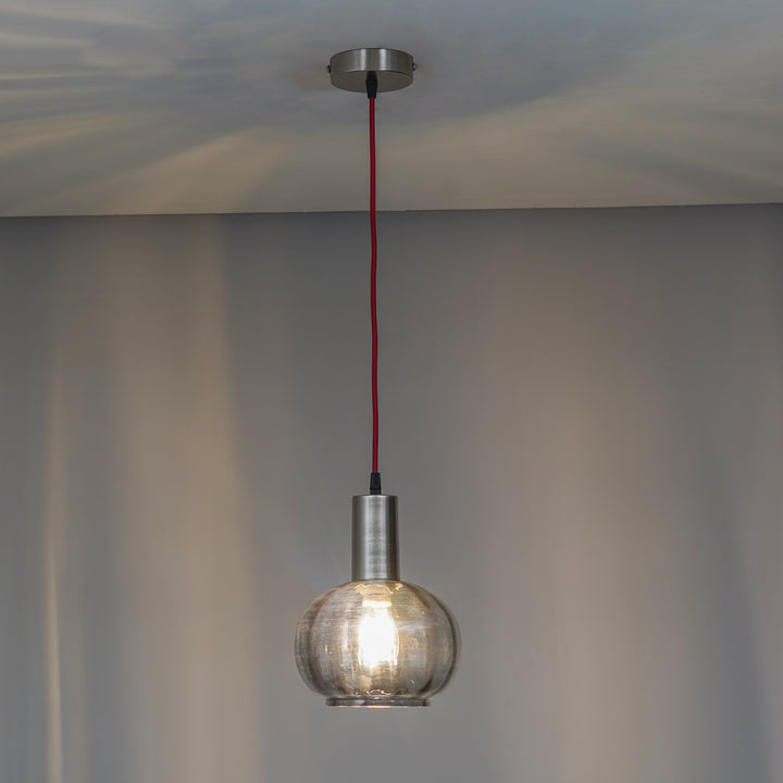 OPALINE Blue Glass Globe Single Light Hanging Light