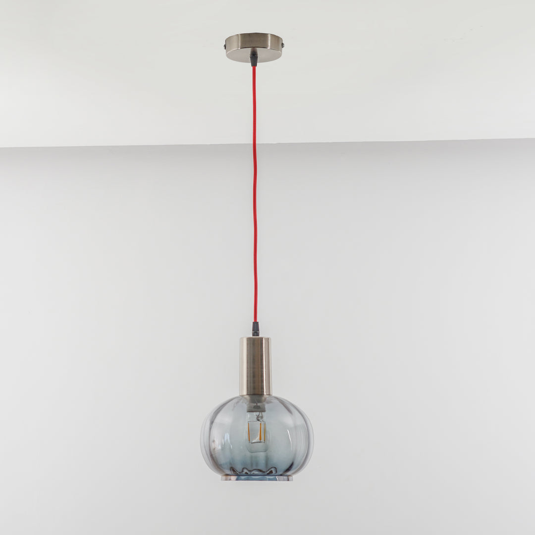 OPALINE Blue Glass Globe Single Light Hanging Light