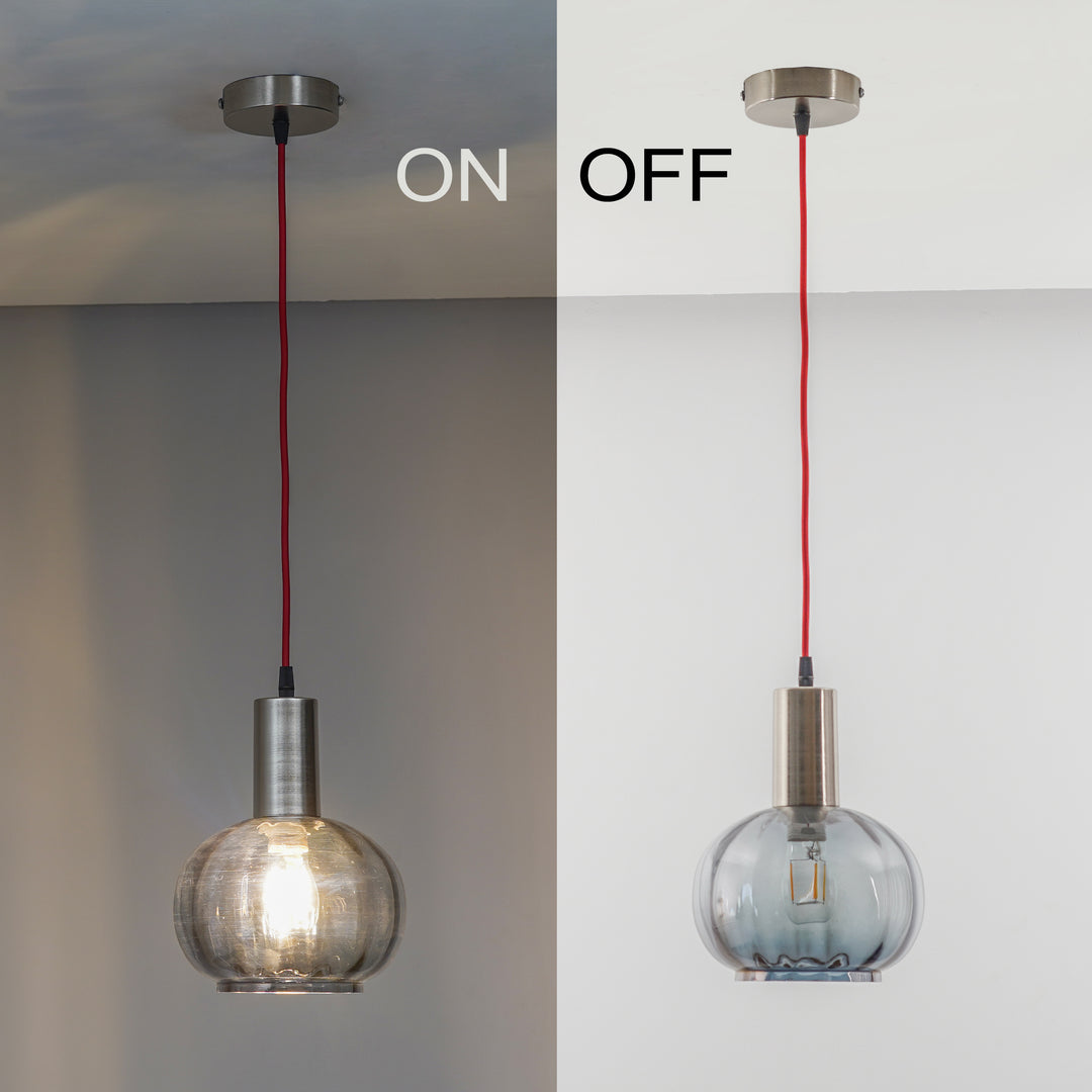 OPALINE Blue Glass Globe Single Light Hanging Light