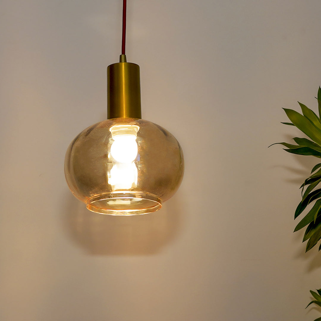 OPALINE Blue Glass Globe Single Light Hanging Light