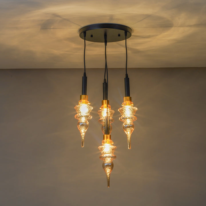 MONTEFINO ROUNG Amber Glass Hanging Light
