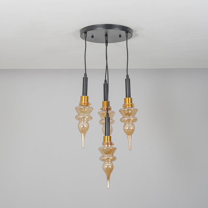 MONTEFINO ROUNG Amber Glass Hanging Light