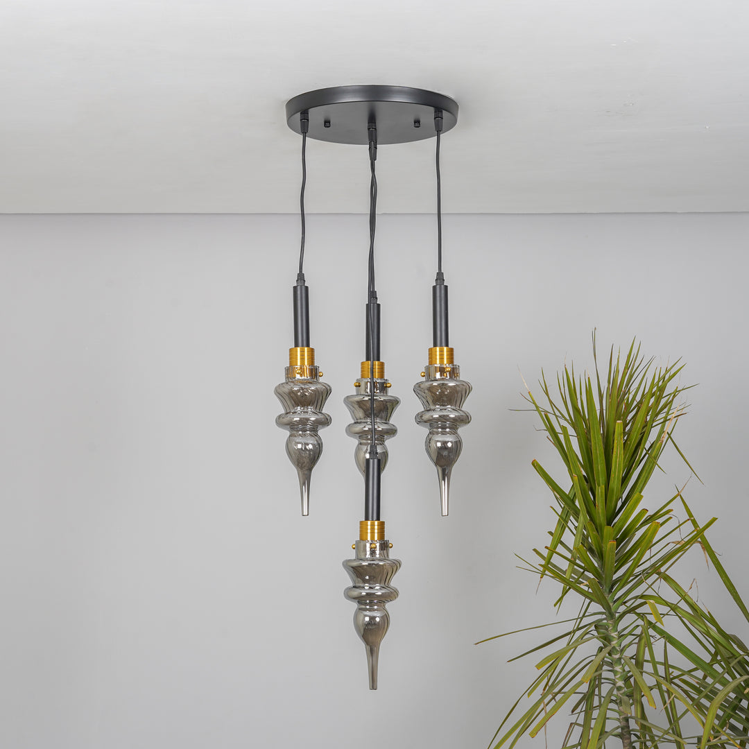 MONTEFINO ROUNG Smoke Glass Hanging Light