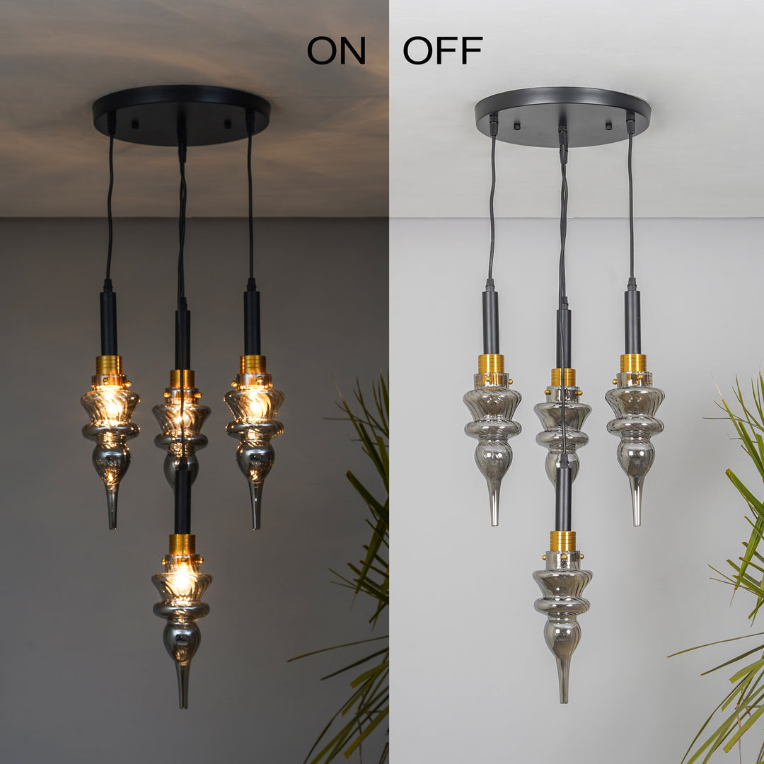 MONTEFINO ROUNG Smoke Glass Hanging Light