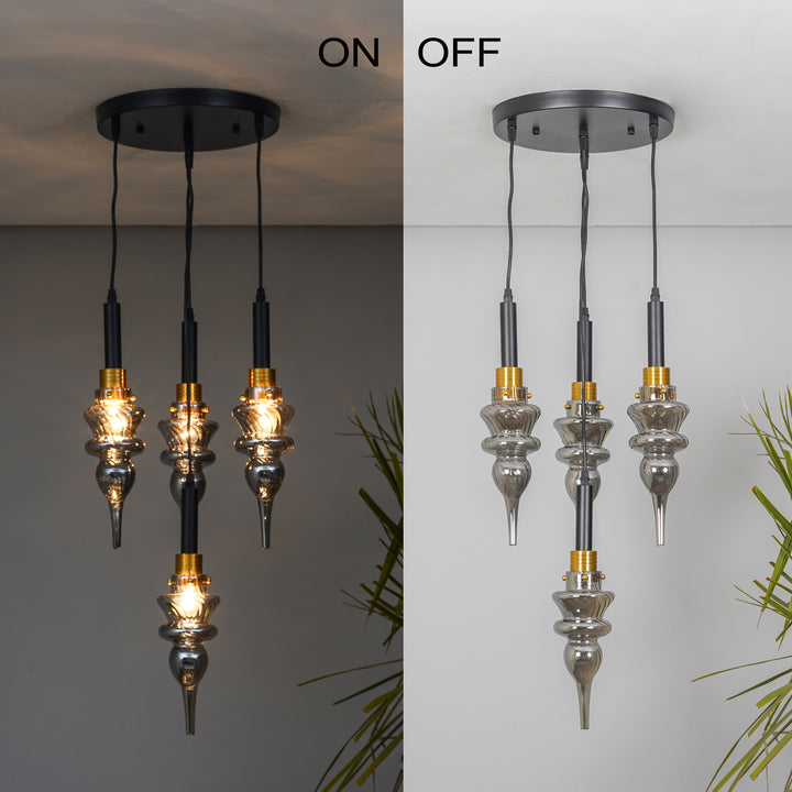 MONTEFINO ROUNG Smoke Glass Hanging Light