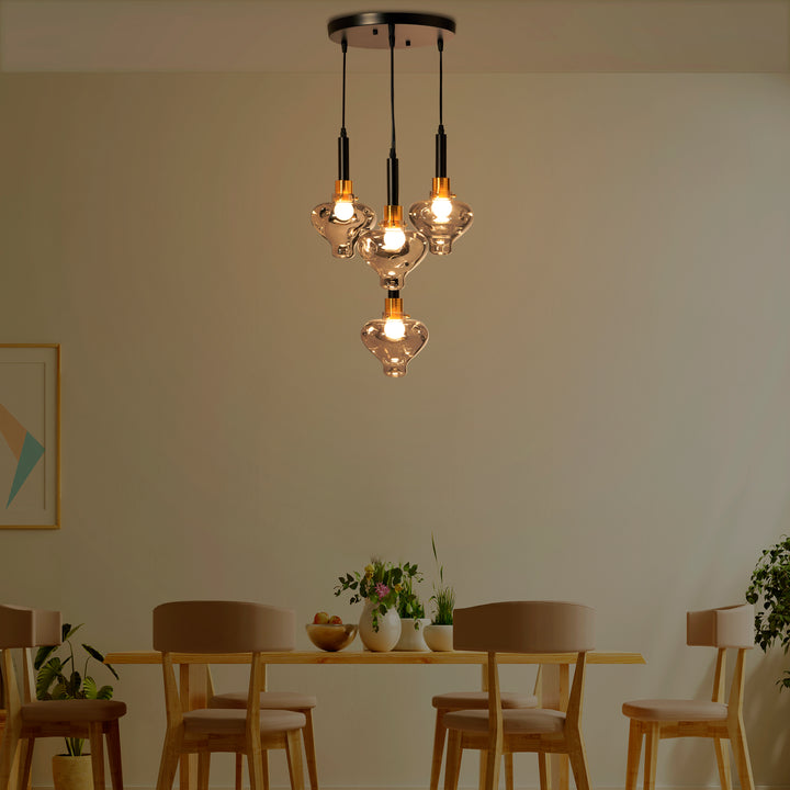 QUINN Roung Smoke Glass Hanging Light